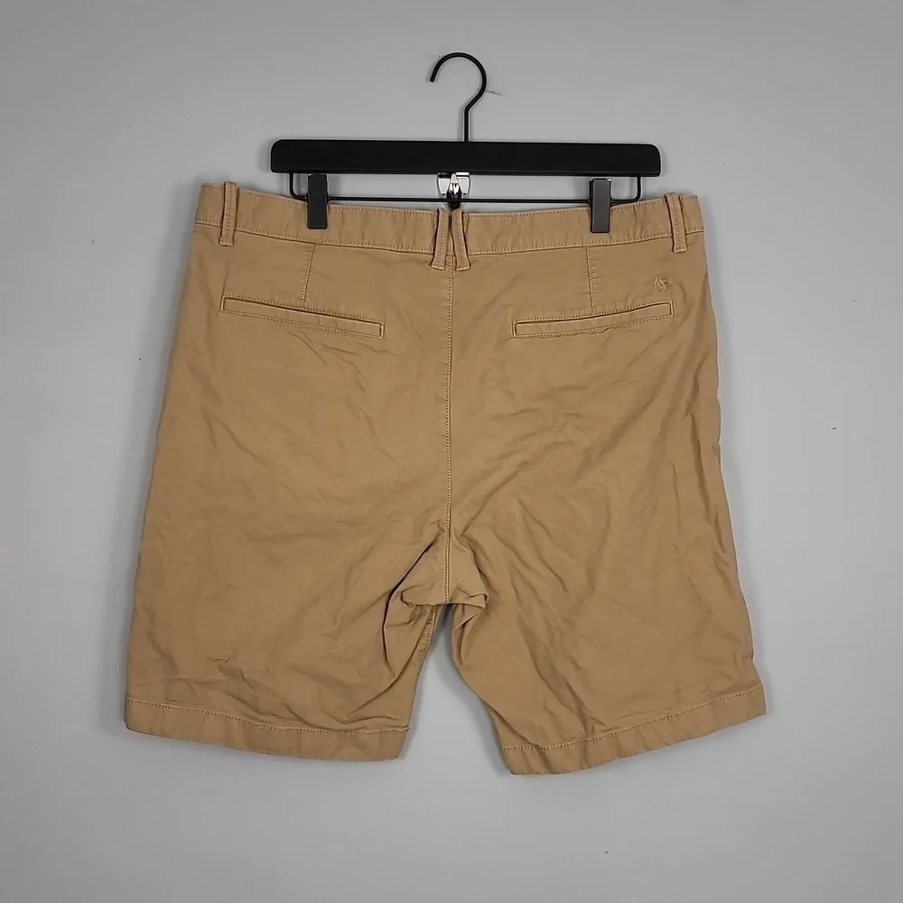 Original Penguin Men's Slim Fit Flat Front Khaki Shorts